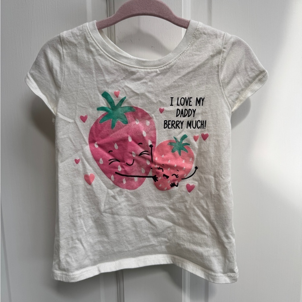 The Children's Place 2T Girls I Love My Daddy Berry Much Short Sleeve Tee Shirt